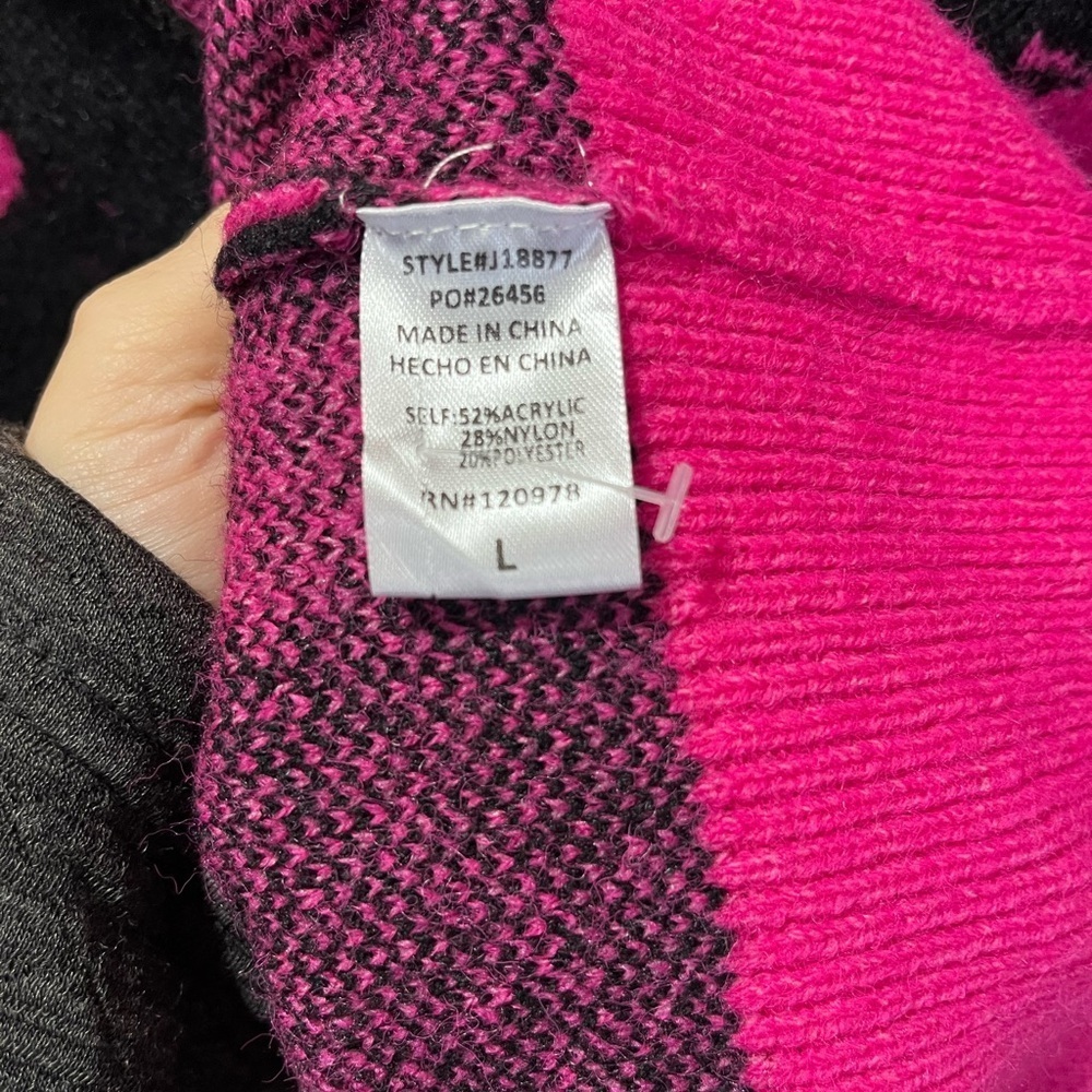 Entro New Pink and Black Floral Cardigan Retro Large - Picture 5 of 8
